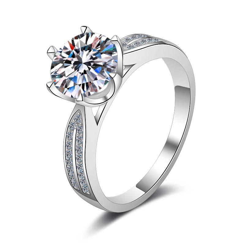 Six-claw Starlight Queen S925 sterling silver moissanite ring #MR00045