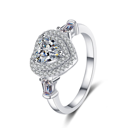 Love style S925 sterling silver inlaid with moissanite ring #MR00048