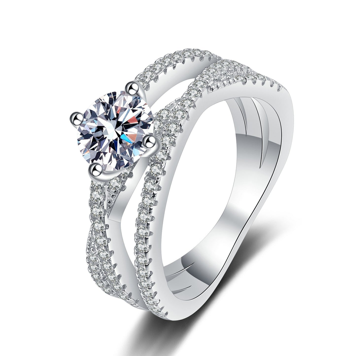 Fashionable S925 sterling silver moissanite ring #MR00043