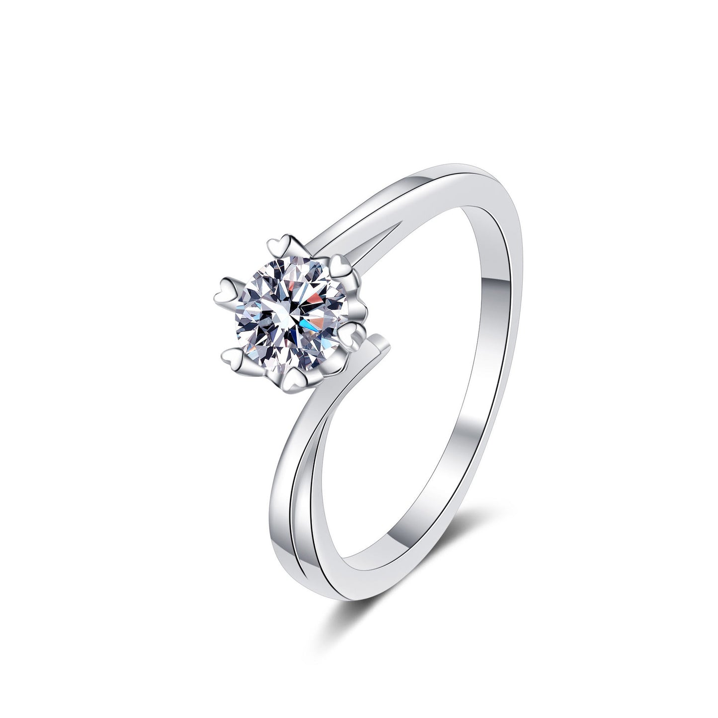 Snowflake S925 sterling silver moissanite ring #MR00033