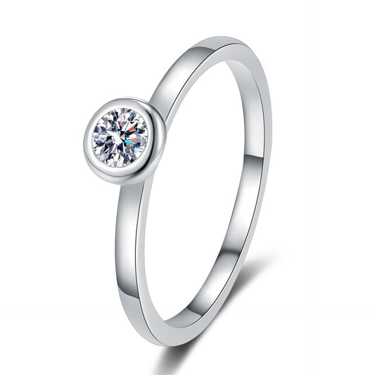 Bubble style S925 sterling silver inlaid moissanite ring #MR00050