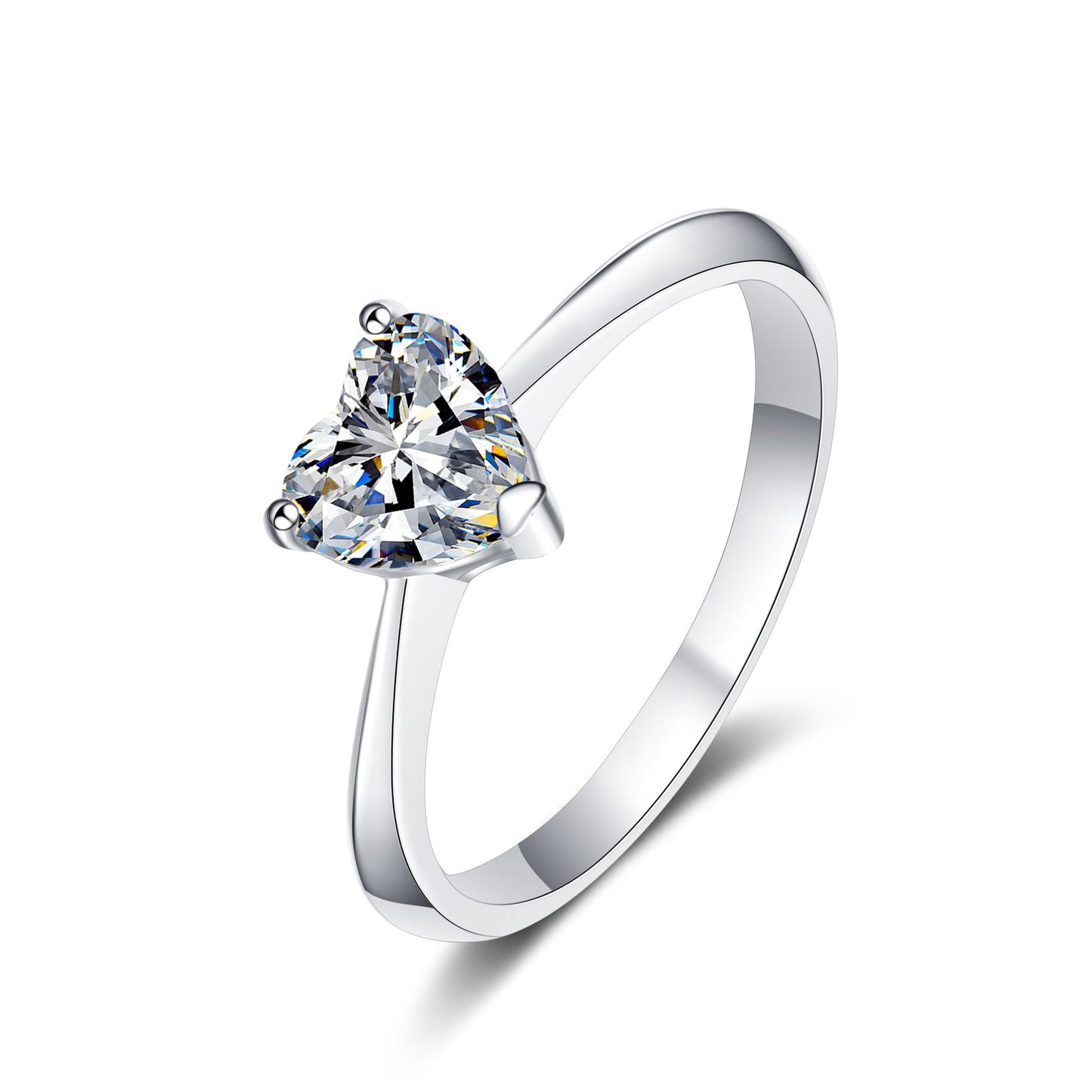 Heart-shaped S925 sterling silver moissanite ring #MR00026